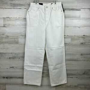 Blank NYC women's 27 the Baxter white ribcage straight leg jean new denim zip